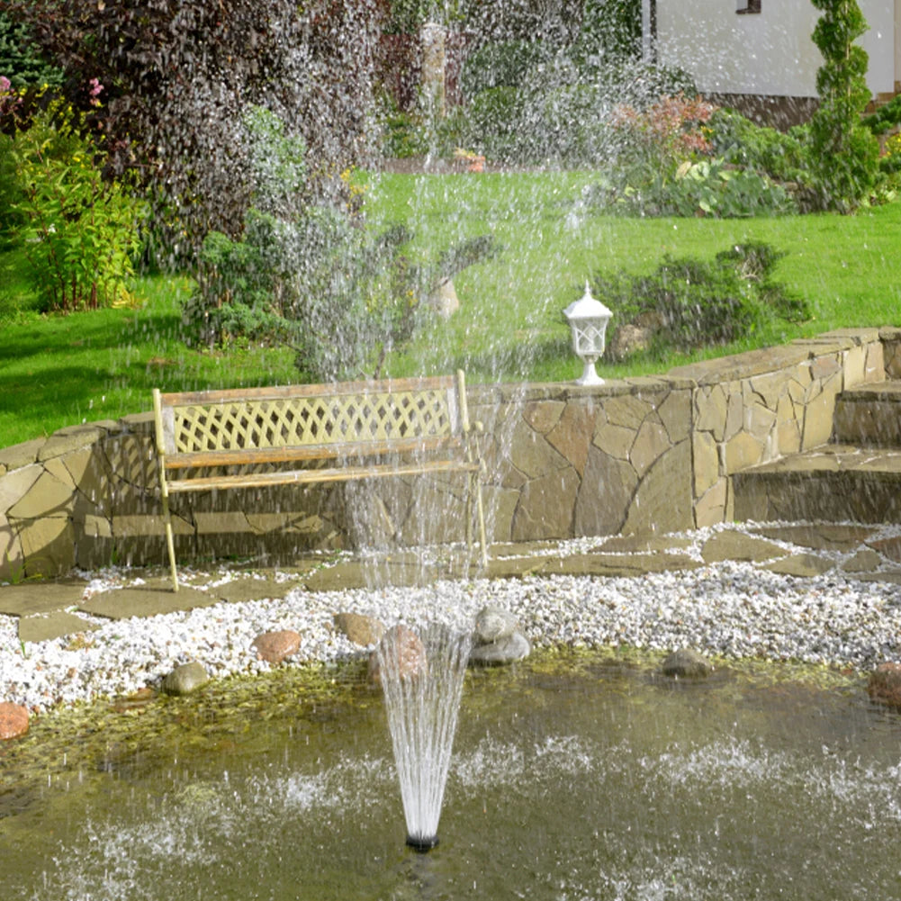 ALLOYSEED Solar Fountain Pump Kit With 6 Nozzles For Pond