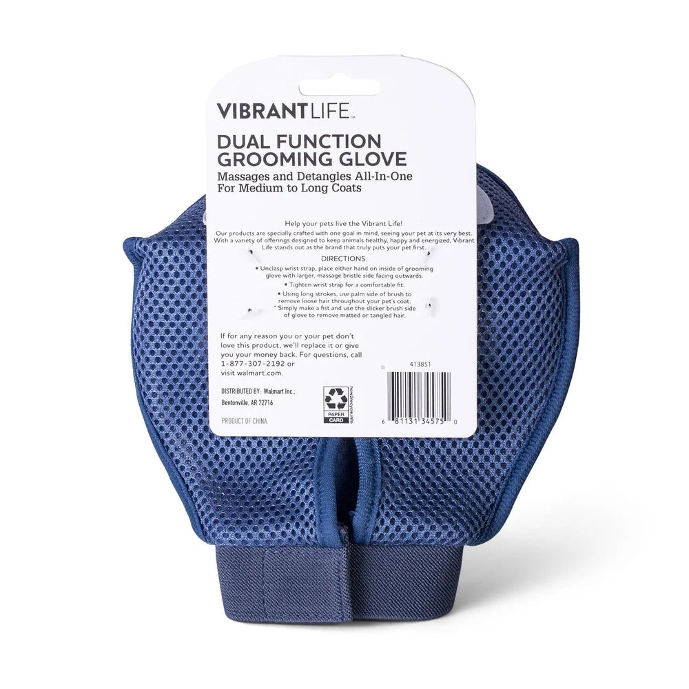 XMSJH Dual Function Dog Grooming Glove Hair Removal Brush