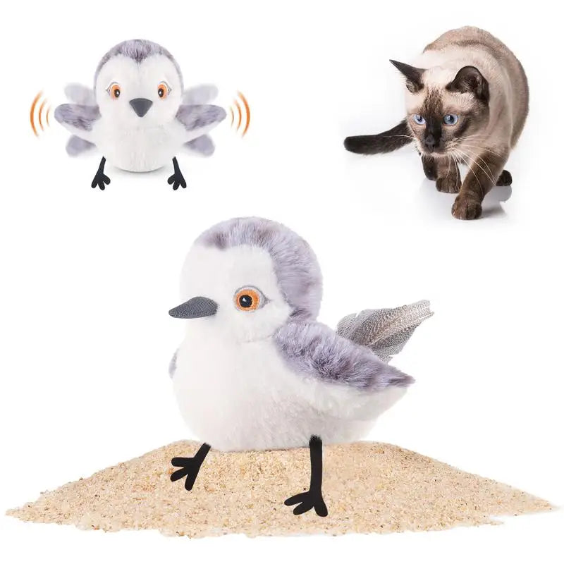 Potaroma Flapping Bird Cat Toy Rechargeable Lifelike Bird Chirp for Kittens