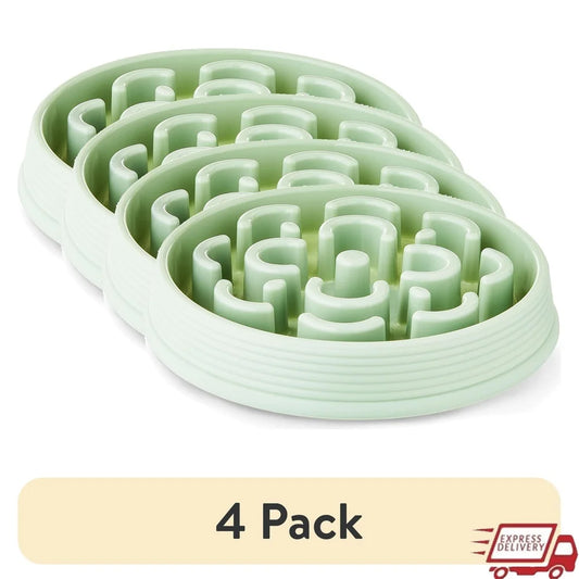 4 Pack Slow Feed Dog Bowls Maze Design Non-Slip Durable and Dishwasher Safe