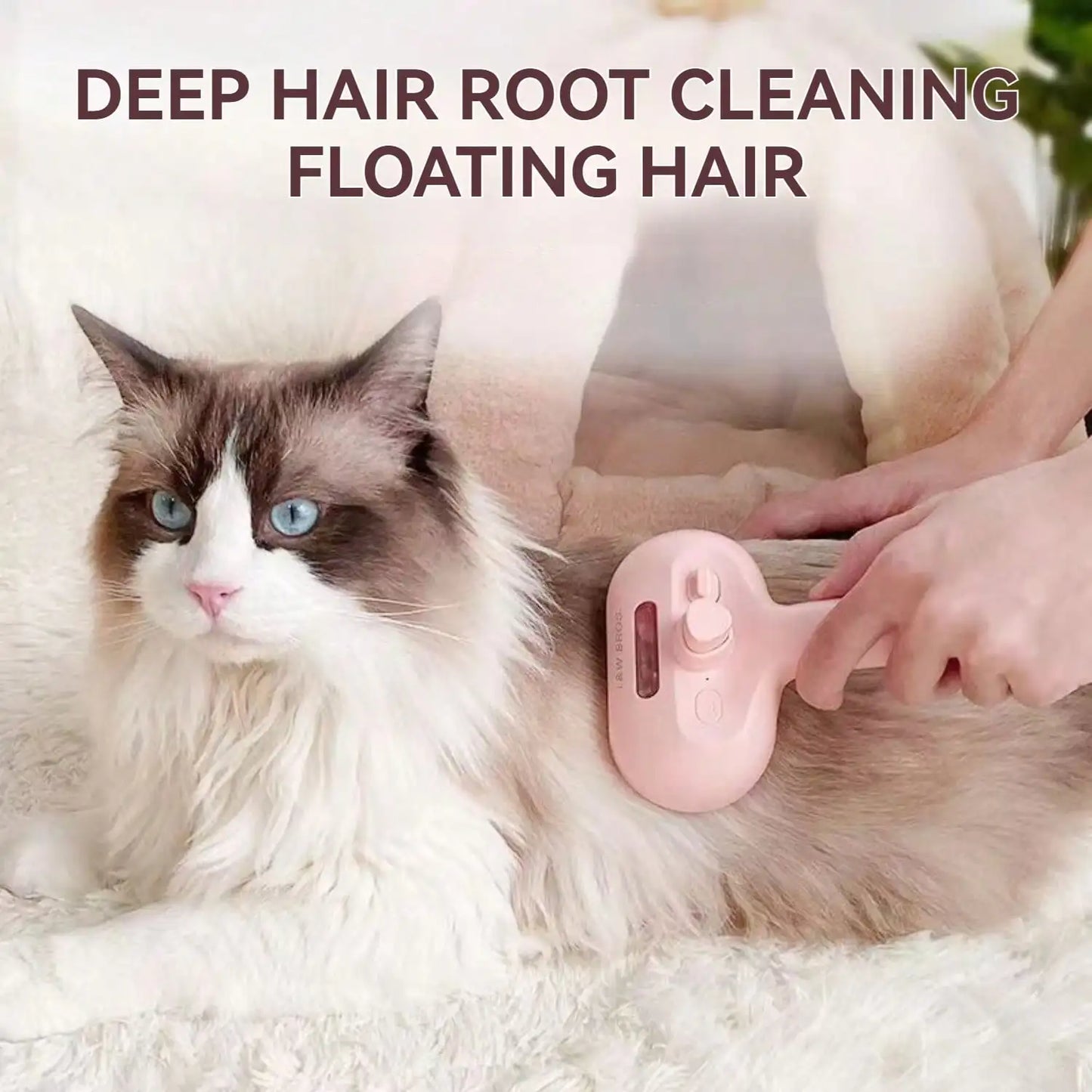 Cat Steam Brush and Spray Grooming Comb for Easy Shedding and Hair Removal