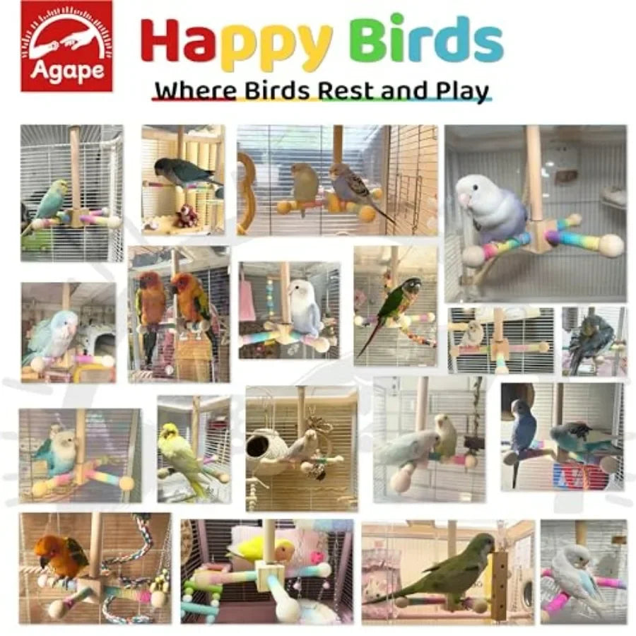 Hign-concerned 360 Rotating Bird Perch Toy Parrots