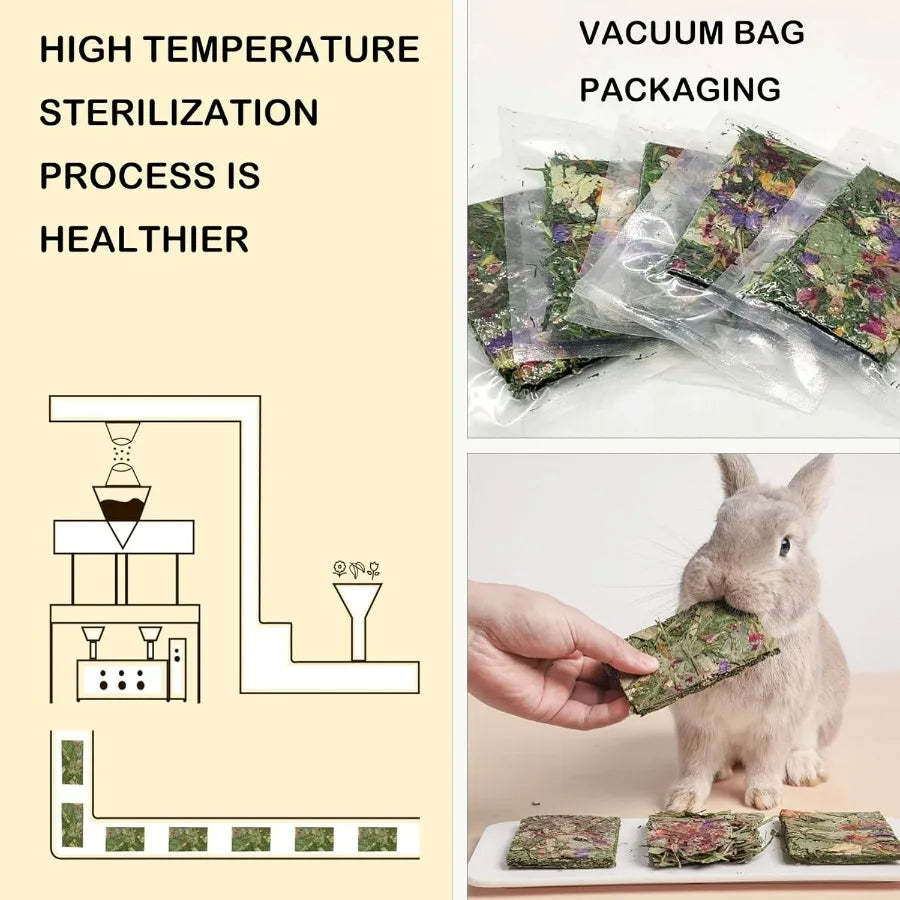 Hign-Concerned Rabbit Toys Herbal Flowers Timothy Hay Chews