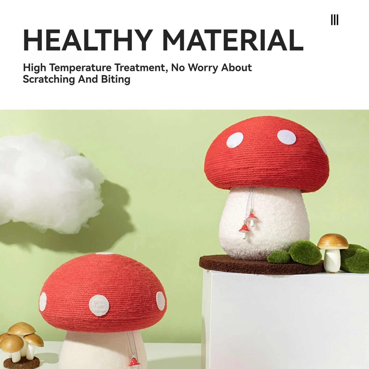 Red Cap Mushroom Cat Scratching Post Cute Indoor Cat Tower Scratcher
