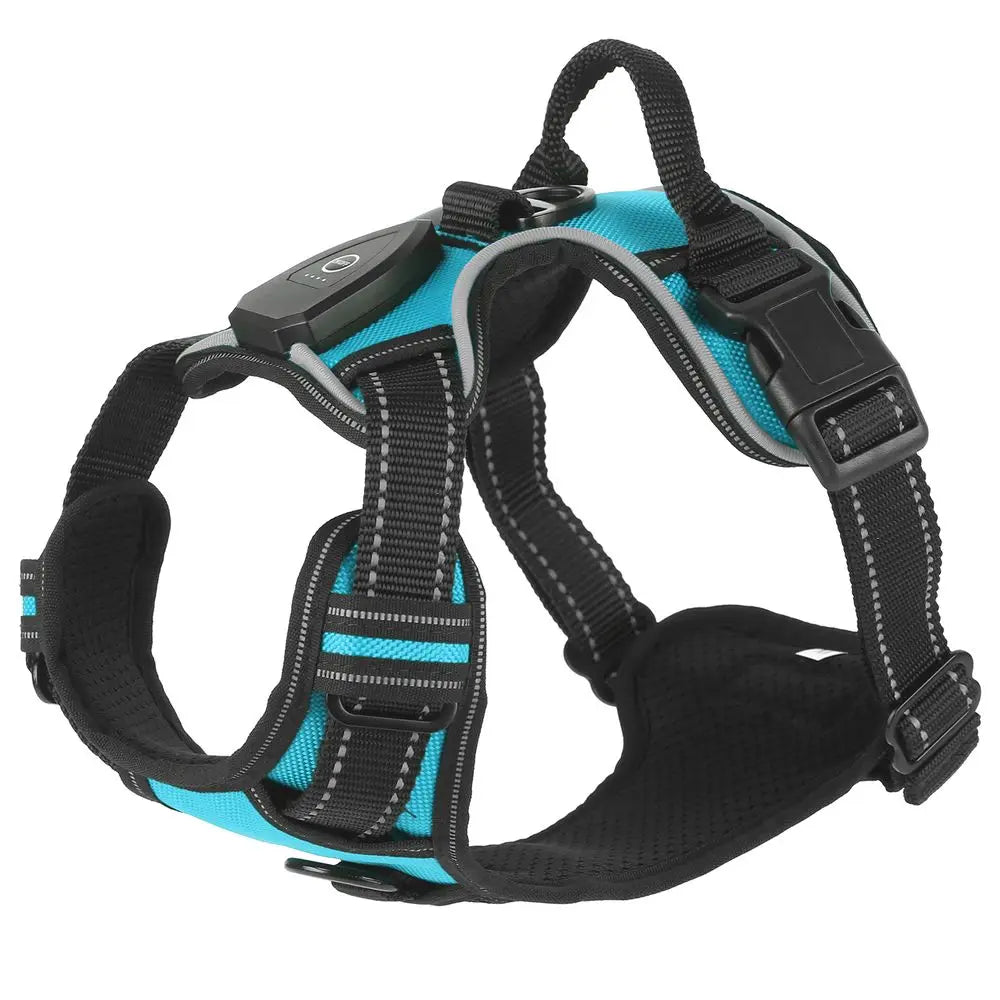 HunanHign-concerned LED Light Up Dog Harness With Handle