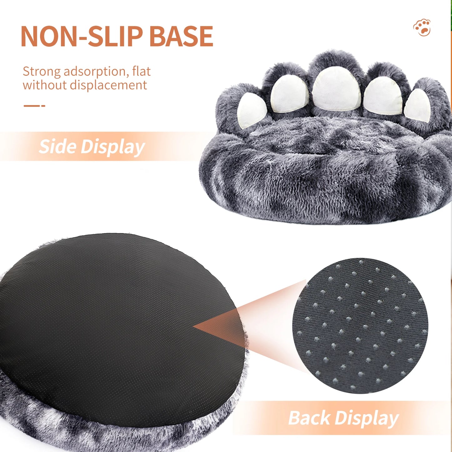Cozy Paw Shape Dog Bed Cushion for Deep Sleeping Fluffy Furry Friends