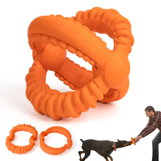 Interactive Dog Tug of War Toy with Detachable Rings for Large Dogs