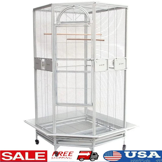 XMSJ Corner Bird Cage With Large Access Door Playtop Perches