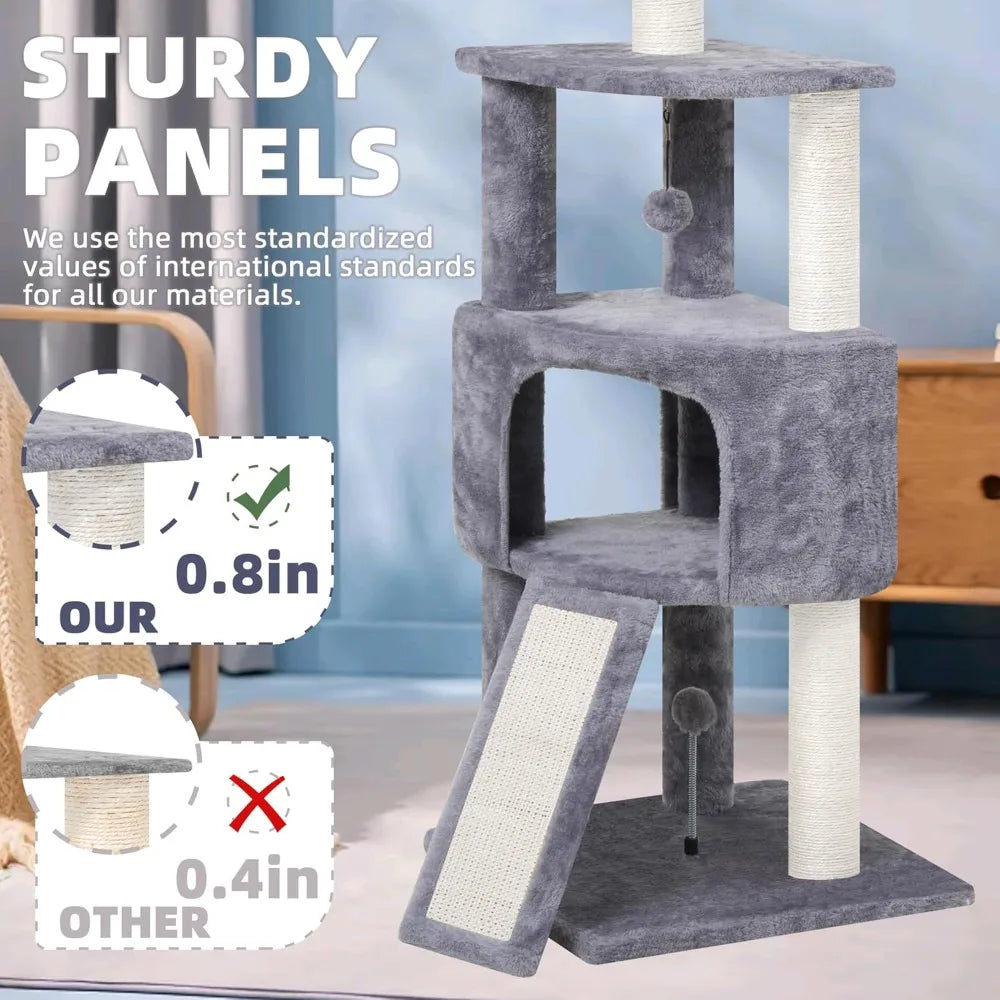 FujianHign-concerned Chemical Three Tier Cat Tree With Condo