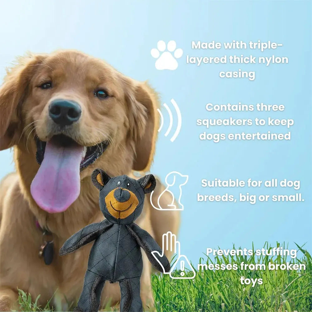 Mighty Bear Interactive Plush Dog Toy for Teeth Cleaning and Playtime Fun