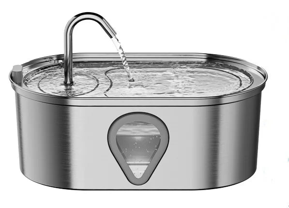 3.5L Automatic Stainless Steel Cat Water Fountain with LED Lighting