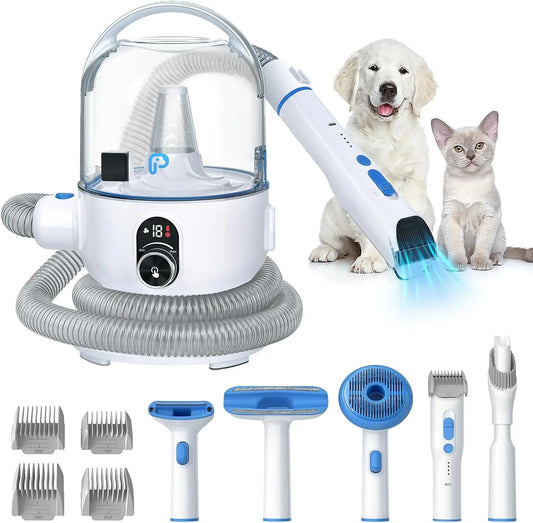 Pet Grooming Vacuum Kit 5-in-1 High Power Hair Remover for Dogs and Cats