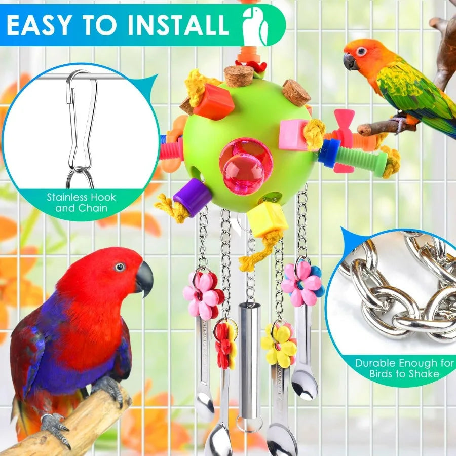 Hign-Concerned Interactive Bird Toys With Pull Spoons