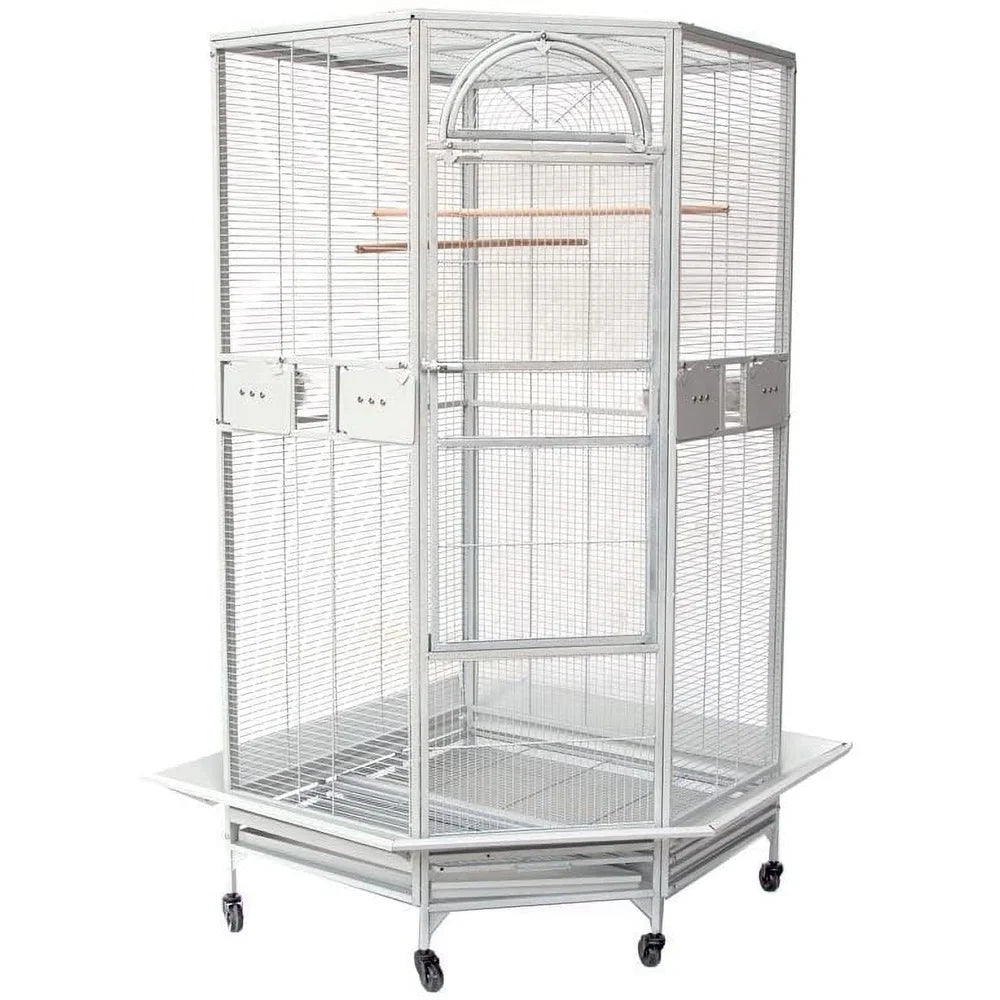 XMSJ Corner Bird Cage With Large Access Door Playtop Perches