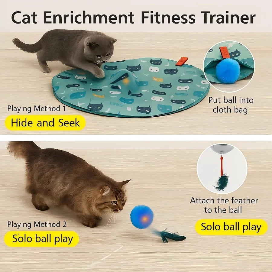 Interactive Cat Toy Play Mat With Motion Balls Bird Sounds