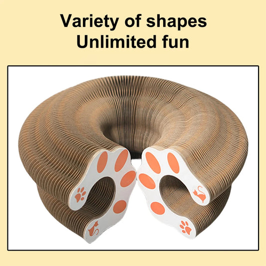 Magic Organ Foldable Round Cat Scratching Board Interactive Pet Toy