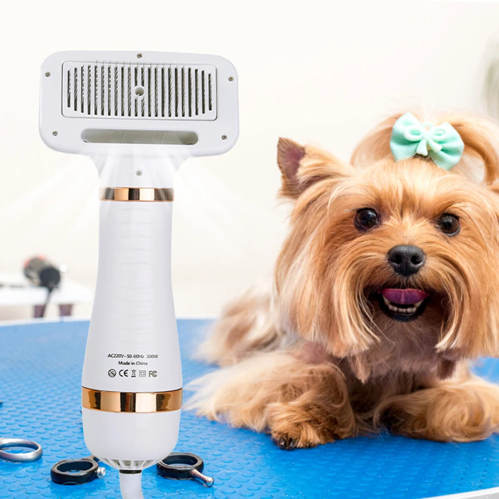 2 in 1 Portable Cat Grooming Brush and Low Noise Dog Hair Dryer Comb