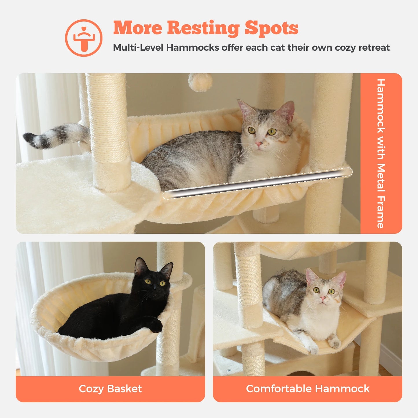 PAWZ Road Cat Tree Tower Condos And Hammock For Cats
