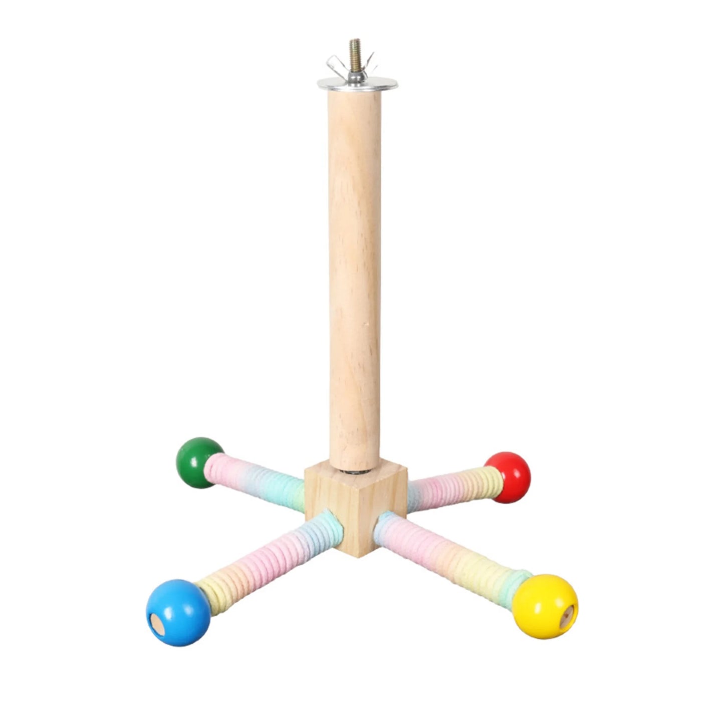 Wooden Parrot Climbing Ladder Swing Toy With Bells