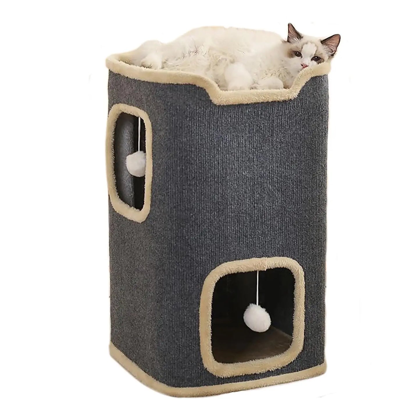 Guangdong 2 Layer Cat House Indoor Cat Cave Rectangular Bed