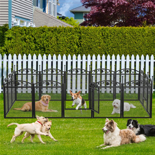 Bingopaw Metal Dog Playpen With Gate Fence Cage Heavy Duty