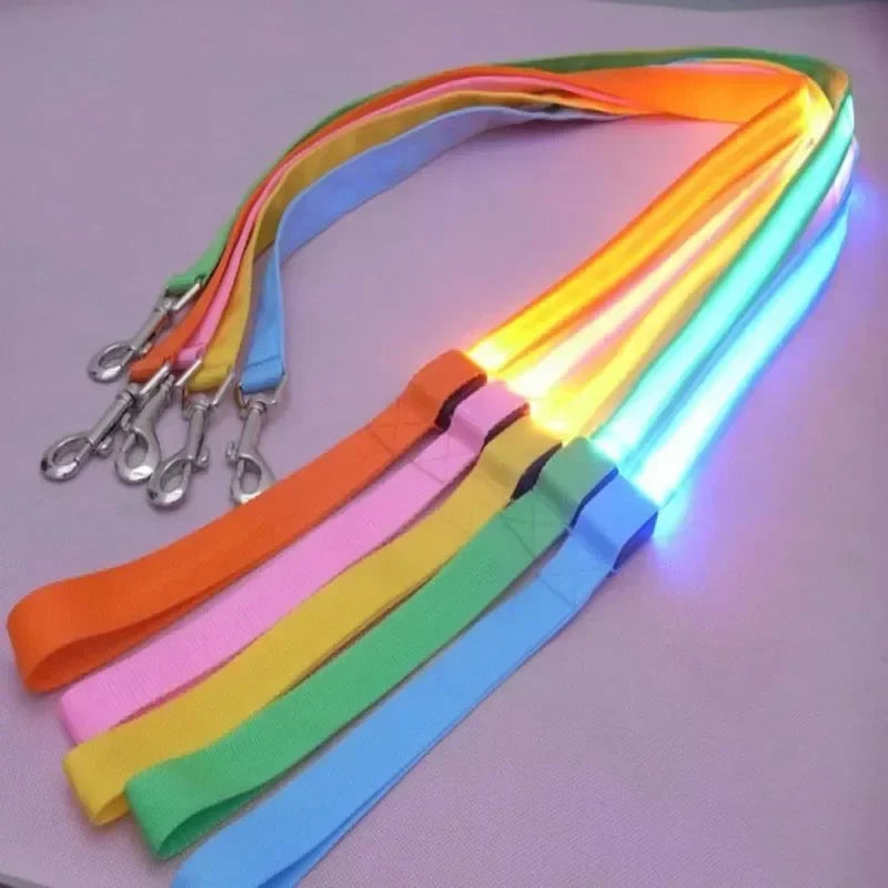 Luminous LED Dog Leash Rope Harness Collar for Safety and Visibility at Night