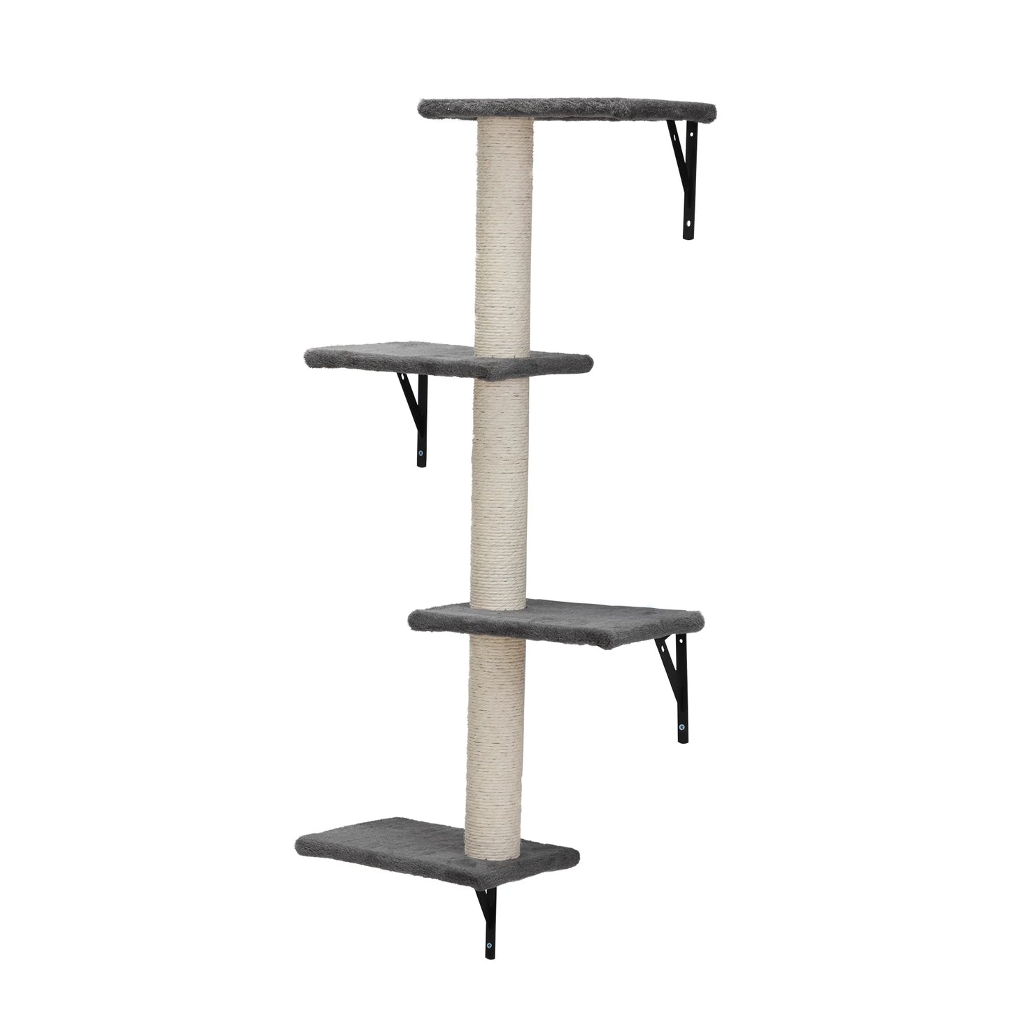 5 Piece Wall Mounted Cat Climber Set with Shelves Perches and Scratching Posts